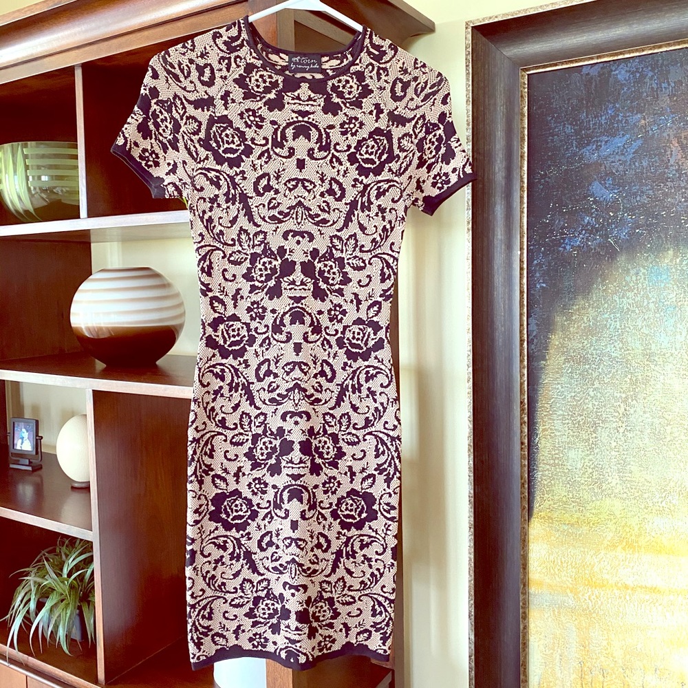 Torn by Ronny Kobo Black and Tan Floral Mini